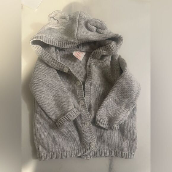 Cat & Jack Other - Grey ear hooded sweater 0-3 months.